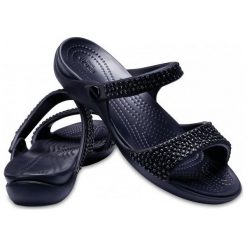 Kapcie damskie: Crocs Damskie Kapcie Cleo V Diamante Czarny (36,5)