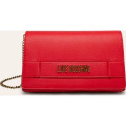 Love Moschino - Torebka. Czerwone listonoszki damskie Love Moschino, w paski, ze skóry ekologicznej, na ramię, małe, bez dodatków. Za 479,90 zł.