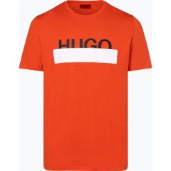 HUGO - T-shirt męski – Dolive193, pomarańczowy. Pomarańczowe t-shirty męskie HUGO, s, z napisami, z bawełny, bez kołnierzyka. Za 219,95 zł.