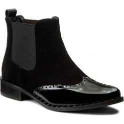 Buty zimowe damskie: Sztyblety R.POLAŃSKI – 0881 Czarny Zamsz/Czarny Lakier
