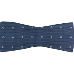Granatowa mucha wiązana jedwabna - białe kwadraty W7. Białe muszki męskie Modini Moda Męska, na co dzień, bez wzorów, z jedwabiu, eleganckie. Za 99,00 zł.
