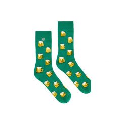 Zielone skarpety w piwa, idealne na prezent lub Oktober fest. Zielone skarpetki męskie marki 4lck. Za 29,00 zł.