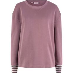Bluza ze ściągaczem w paski, długi rękaw bonprix matowy lawendowy. Fioletowe bluzy damskie bonprix, w paski, z długim rękawem, długie, bez kaptura. Za 54,99 zł.