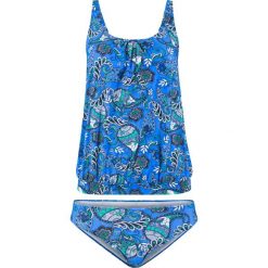 Tankini (2 części) bonprix niebieski z nadrukiem. Niebieskie stroje kąpielowe damskie bonprix, z nadrukiem. Za 109,99 zł.