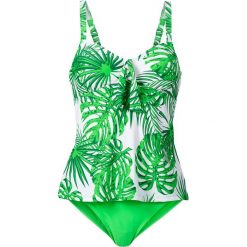 Tankini (2 części) bonprix zielono-biały. Zielone stroje kąpielowe damskie marki bonprix, bez wzorów. Za 109,99 zł.