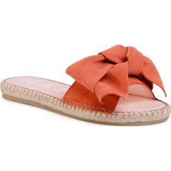 Espadryle MANEBI - Sandals With Bow M 3.3 J0 Mandarin. Pomarańczowe espadryle damskie Manebi, bez wzorów, z zamszu, bez obcasa. Za 449,00 zł.