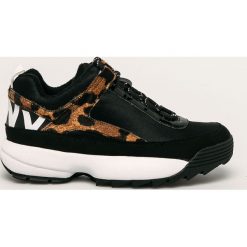 Dkny - Buty. Czarne buty sportowe damskie DKNY, bez wzorów, ze skóry, sportowe. Za 599,90 zł.