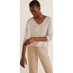 Mango - Sweter Cerita. Swetry damskie Mango, s, bez wzorów, z wiskozy, z krótkim rękawem, krótkie, bez kaptura. W wyprzedaży za 49,90 zł.