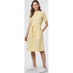 BOSS Casual - Sukienka damska z domieszką lnu – Ekimono, żółty. Żółte sukienki damskie BOSS Casual, na co dzień, bez wzorów, z bawełny, eleganckie, z koszulowym kołnierzykiem, bez rękawów, proste. Za 799,95 zł.