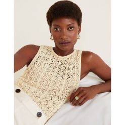 Mango - Top Coachell. Bluzki damskie Mango, s, bez wzorów, z bawełny, z okrągłym kołnierzem. Za 99,90 zł.