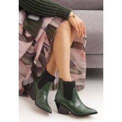 Zielone Kowbojki Sherbrooke. Zielone botki damskie Renee, bez obcasa, na obcasie, bez zapięcia. Za 149,99 zł.