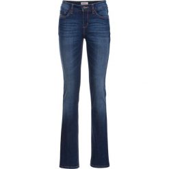 Dżinsy ze stretchem SLIM bonprix ciemnoniebieski. Niebieskie rurki damskie marki bonprix, z jeansu. Za 59,99 zł.