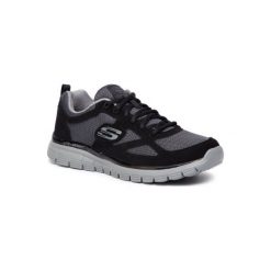 Skechers BURNS-AGOURA 52635BKGY. Czarne buty sportowe męskie Skechers, ze skóry, bez zapięcia. Za 199,99 zł.