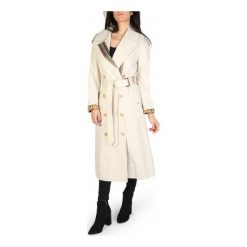 Burberry Impermeabile BRADFIELD. Szare kurtki damskie Burberry, w paski, z bawełny, długie. Za 5248,00 zł.