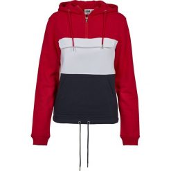 Urban Classics Ladies Color Block Sweat Pull Over Hood Bluza z kapturem damska czerwony/biały/niebieski. Czerwone bluzy damskie marki Urban Classics, l, bez wzorów, bez rękawów, z kapturem. Za 164,90 zł.