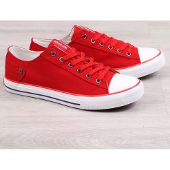 Trampki niskie męskie czerwone Big Star DD174274 - czerwony. Czerwone trampki męskie BIG STAR, bez wzorów, retro, bez zapięcia. Za 89,99 zł.