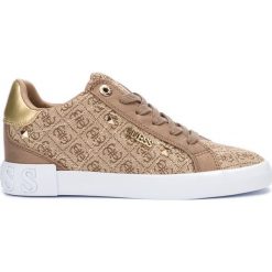 Guess Tenisówki Złoty Beżowy. Żółte trampki i tenisówki damskie Guess, z aplikacjami, z materiału, bez zapięcia. Za 505,95 zł.