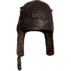 Czapka GENA REKRUT LEATHER. Brązowe czapki męskie Gena, moro, z wiskozy, klasyczne. Za 480,00 zł.