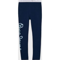 Pepe Jeans - Legginsy dziecięce Andrew 128-180 cm. Niebieskie spodnie dziewczęce Pepe Jeans, l, z nadrukiem, z elastanu. Za 99,90 zł.