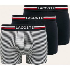 Lacoste - Bokserki (3-pack). Niebieskie bokserki męskie Lacoste, s, z nadrukiem, z elastanu. W wyprzedaży za 139,90 zł.