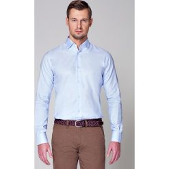 Koszula Błękitna Nilla. Niebieskie koszule męskie LANCERTO, m, bez wzorów, z bawełny, eleganckie, z klasycznym kołnierzykiem, bez rękawów. W wyprzedaży za 199,90 zł.
