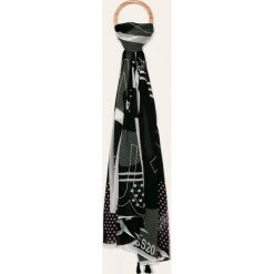 Armani Exchange - Szal. Czarne szaliki damskie Armani Exchange, bez wzorów, z wiskozy. Za 299,90 zł.