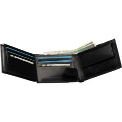 Portfele męskie: Elegancki czarny skórzany męski portfel SOLIER RFID secure