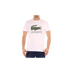 T-shirty z krótkim rękawem Lacoste TH 6386. Białe t-shirty męskie Lacoste, s, bez wzorów, bez kołnierzyka, krótkie. Za 286,15 zł.