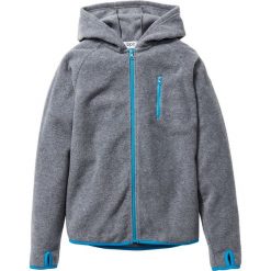 Bluza z polaru z kontrastowymi elementami bonprix szary melanż - turkusowy. Szare bluzy chłopięce marki bonprix, m, melanż, z polaru, z kapturem. Za 74,99 zł.