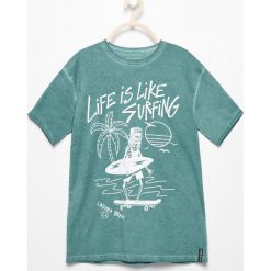T-shirty chłopięce: T-shirt life is like surfing – Turkusowy