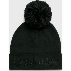 Calvin Klein - Czapka. Czarne czapki zimowe męskie Calvin Klein, z dzianiny. Za 199,90 zł.