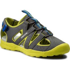 Sandały męskie skórzane: Sandały GEOX – J Vaniett B. A J825XA 015CE C1267 S Dk Grey/Lime