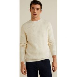 Mango Man - Sweter Park. Białe swetry męskie Mango Man, s, bez wzorów, z elastanu, z okrągłym kołnierzem, bez kaptura. W wyprzedaży za 139,90 zł.