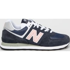 New Balance - Buty WL574BTC. Niebieskie buty sportowe damskie New Balance, bez wzorów, ze skóry, sportowe. W wyprzedaży za 299,90 zł.