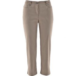Spodnie z bengaliny 3/4 bonprix brunatny. Pomarańczowe spodnie damskie marki bonprix. Za 74,99 zł.