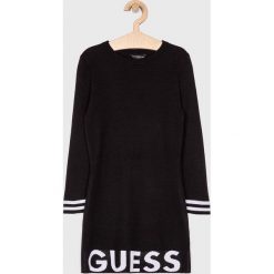Guess Jeans - Sukienka dziecięca 118-175 cm. Czarne sukienki dziewczęce Guess Jeans, z nadrukiem, z bawełny, casualowe, bez rękawów, proste. Za 219,90 zł.