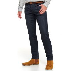 Spodnie denim dopasowane. Szare spodnie męskie Top Secret, do pracy, na zimę, s, bez wzorów, z jeansu, klasyczne. W wyprzedaży za 99,99 zł.