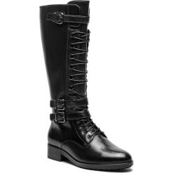 Kozaki HÖGL - 6-100643 Black 0100. Czarne bez kategorii marki HÖGL, z materiału, przed kolano, na wysokim obcasie, na obcasie. W wyprzedaży za 729,00 zł.