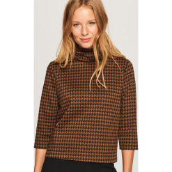 Bluza w pepitkę - Wielobarwn. Brązowe bluzy damskie marki Reserved, l. Za 89,99 zł.