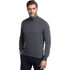 Sweter RUFO SWPR000300. Szare swetry męskie Giacomo Conti, na zimę, m, bez wzorów, z bawełny, bez kołnierzyka, bez kaptura. Za 229,00 zł.