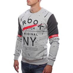 Bluza męska z nadrukiem szara Recea. Szare bluzy męskie Recea, xl, z nadrukiem, z bawełny, z kapturem, bez rękawów, bez kaptura. Za 49,99 zł.