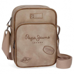 Torba w kolorze beżowym - (S)18 x (W)25 x (G)6,5 cm. Brązowe torby na ramię męskie Pepe Jeans, w paski, z materiału, na ramię. W wyprzedaży za 99,95 zł.
