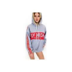 Logo Hoodie. Czerwone bluzy damskie Fly high store, s, bez wzorów, z gumy, bez rękawów, z kapturem. Za 278,10 zł.