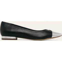 Lauren Ralph Lauren - Baleriny skórzane. Niebieskie baleriny damskie Lauren Ralph Lauren, bez wzorów, ze skóry, bez obcasa, na obcasie. Za 469,90 zł.