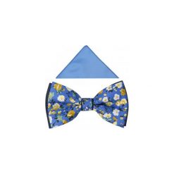 Niebieska mucha w kwiaty A331. Niebieskie muszki męskie Adam Collection - Krawaty i dodatki, na co dzień, w kwiaty, z tkaniny, eleganckie. Za 49,50 zł.