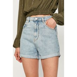 Tally Weijl - Szorty jeansowe. Niebieskie szorty damskie TALLY WEIJL, bez wzorów, z bawełny, casualowe, z podwyższonym stanem. Za 79,90 zł.