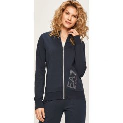 EA7 Emporio Armani - Bluza. Czarne bluzy damskie EA7 Emporio Armani, s, z aplikacjami, z elastanu, bez rękawów, bez kaptura. W wyprzedaży za 239,90 zł.