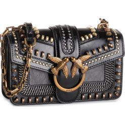 Torebka PINKO - Mini Love Mix Studs Catena AI 19-20 PLTT 1P21J5 Y5W4 Black Z99. Czarne listonoszki damskie Pinko, bez wzorów, ze skóry, bez dodatków. Za 1529,00 zł.