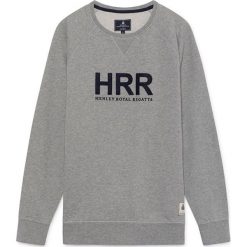 Bluza w kolorze szarym. Szare bluzy męskie Hackett London, xl, z nadrukiem, z bawełny, z okrągłym kołnierzem, bez rękawów, bez kaptura. W wyprzedaży za 199,95 zł.