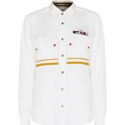 Koszula AERONAUTICA MILITARE. Białe bluzki damskie Aeronautica Militare, moro, z wiskozy, militarne, bez kołnierzyka, bez rękawów. W wyprzedaży za 581,00 zł.